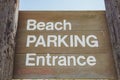 The beach parking sign Royalty Free Stock Photo