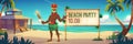 Beach party announcement with Tiki man in mask Royalty Free Stock Photo