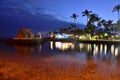 Beach party Luau in Hawaii after sunset Royalty Free Stock Photo