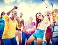 Beach Party Music Dancing Friendship Summer Concept Royalty Free Stock Photo