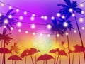 Beach Party, Night Beach Palms Banner, Flyer Royalty Free Stock Photo