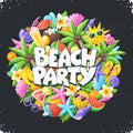 Beach party objects Royalty Free Stock Photo