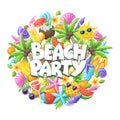 Beach party objects Royalty Free Stock Photo