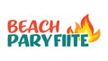 BEACH PARTY Text with Bonfire, Summer Celebration, vector design Generative AI Royalty Free Stock Photo