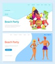 Beach Party People with Cocktails Rest by Coast Royalty Free Stock Photo