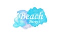 Beach PartyText with Watercolor Background