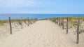 Beach Pathway on sand fence access sea in Cap-Ferret ocean atlantic in France Royalty Free Stock Photo