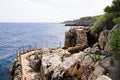 Beach Pathway stairs access sea coast mediterranean south Antibes Juan-les-Pins France southeast