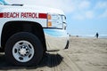 Beach Patrol vehicle at the ocean Royalty Free Stock Photo