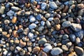 Beach pebbles in sunlight