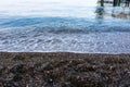 Beach pebbles waves seacoast