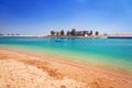 Beach at the Persian Gulf in Abu Dhabi Royalty Free Stock Photo