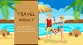 Beach Picnic, Barbecue Cartoon Vector Illustration Royalty Free Stock Photo