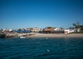 Beach and pier on Armona, Algarve, Portugal Royalty Free Stock Photo