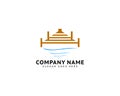 Beach Pier Dock Logo Design Vector