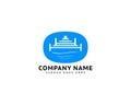 Beach Pier Dock Logo Design Vector Royalty Free Stock Photo