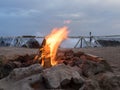 Beach Pit Fire Royalty Free Stock Photo