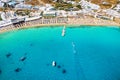 The beach of Platis Gialos at the island of Mykonos, Greece