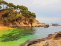 Beach of Platja d Aro, Costa Brava, Spain Royalty Free Stock Photo