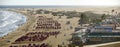 Beach of Playa del Ingles with sunshades Royalty Free Stock Photo