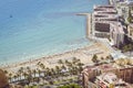 Beach Playa del Postiguet and the hotel Melia Alicante