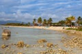 On the beach Playa Giron, Cuba. Royalty Free Stock Photo