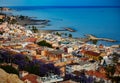 Beach or playa Pedregalejo at Malaga from above Royalty Free Stock Photo