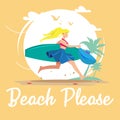 Beach Please Vector Design