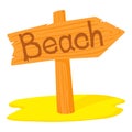 Beach pointer icon, cartoon style