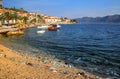 Beach polluted with plastic garbage on Korcula island, Croatia Royalty Free Stock Photo