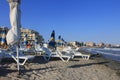 On the beach in Pomorie, Bulgaria