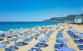 Beach of popular seaside resort city Alanya, Turkey