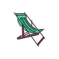 Beach portable chair color line icon. Pictogram for web page