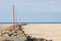 On the Beach of Portbail, Normandy, France at low tide Royalty Free Stock Photo