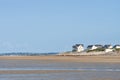 On the Beach of Portbail, Normandy, France at low tide Royalty Free Stock Photo