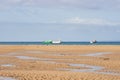 On the Beach of Portbail, Normandy, France at low tide