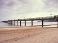 Beach promenade Binz, Germany. View pier from the beach