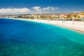 Beach promenade in old city center of Nice, French riviera, France