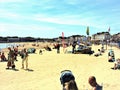 The beach and promenade at Weymouth in Dorset, UK Royalty Free Stock Photo