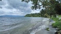 The beach of ranau lake