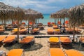 Beach ready for summertime in Greece