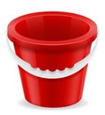 beach red bucket childrens toy for sand stock vector illustration Royalty Free Stock Photo