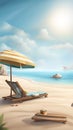 Beach Relaxation illustration Artificial Intelligence artwork generated