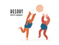 Beach resort activities, modern flat vector illustration Royalty Free Stock Photo