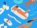 Beach resort activities, modern flat vector illustration Royalty Free Stock Photo