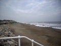 Beach, resort, breakwaters and sea Royalty Free Stock Photo