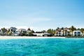 Beach and resort on the east coast of Mauritius Royalty Free Stock Photo