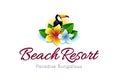 Beach Resort Logo Royalty Free Stock Photo