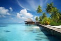 beach resort, maldives. Generative AI