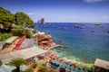 Beach resort at Marina Piccola on Capri island, Italy Royalty Free Stock Photo